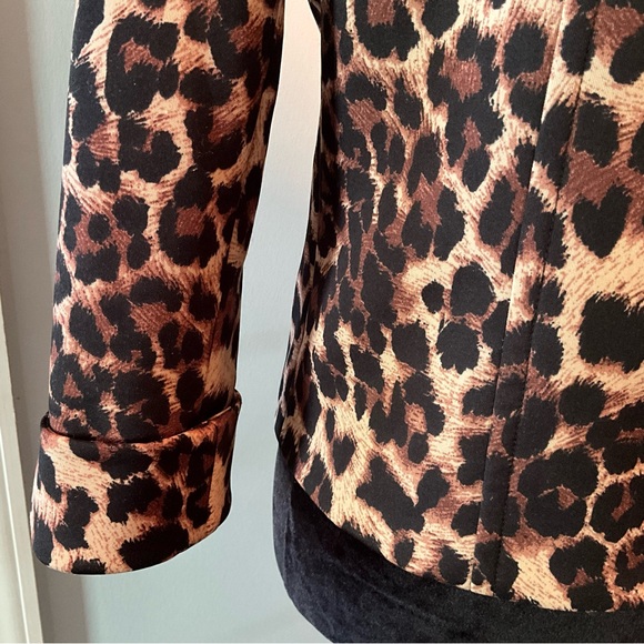 Tahari ASL Leopard Print Blazer Structured Jacket Business Profesional - Picture 4 of 11